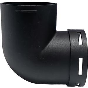 CYDZSW 60mm/ 2.4inch Diesel Air Heater Duct Connector, Ducting Pipe Outlet Connector for Diesel Air Parking Caravan Heaters, High Temperature Resistance, L Shape Elbow, Black(60mm)
