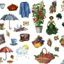 2 x Seasonstorm Vintage Garden Aesthetic Happy Planner Diary Journal Stationery Scrapbooking Stickers Travel Art Supplies (Pk102)