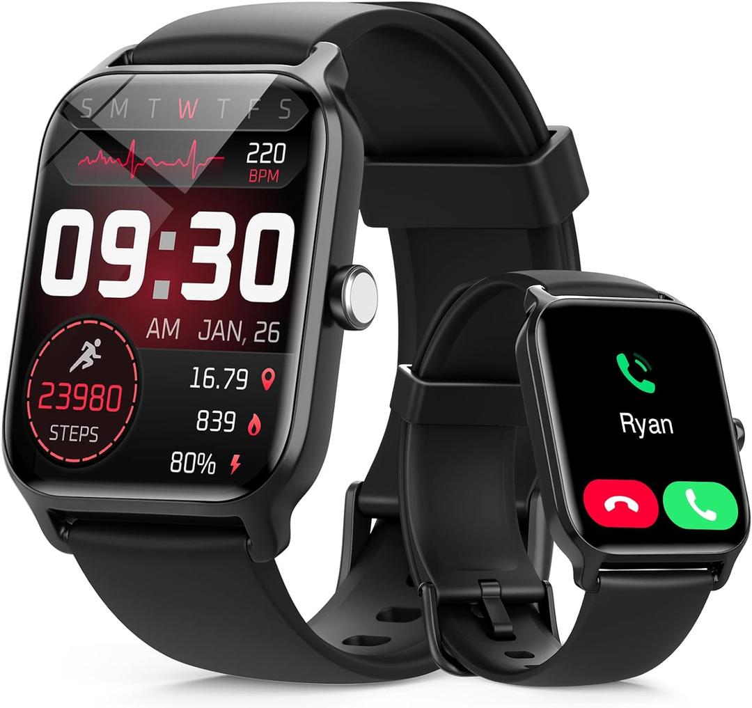 Tensky Smart Watch for Men/Women, 1.85'' HD Activity Smartwatch for Android/iPhone/Samsung/(Bluetooth Call), Alexa Built-in, 100+ Sport Modes Fitness Digital Tracker, Sleep/Heart Rate/SpO2 Monitor