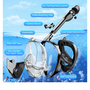 Full Face Snorkel Mask for Adults Teen, Snorkeling Gear with Detachable Camera Mount, Panoramic 180° View, Anti-Fog Anti-Leak Snorkling Set for Man and Women