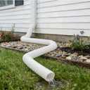 Prestantious 7ft Long Gutter Downspout Extensions, 3.1 OD Downspout Extender Drainage Pipe for 2"3" Downspout and 3"4"Downspout, Flexible Pipe Stretched Length 7ft, White,1-Pack