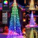 Flacchi 7.8FT Smart Christmas Tree Lights - Star Tree Topper with Removable Bracket, App Control, Sync with Music, Waterfall Colored Lights for Indoor Outdoor Xmas Decorations (7.8FT/ String Lights)