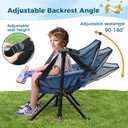 Chloraeon Kids Hammock Chair, Kids Camping Chair, Folding Chair, Blue, 20"D x 23.6"W x 13.1"H
