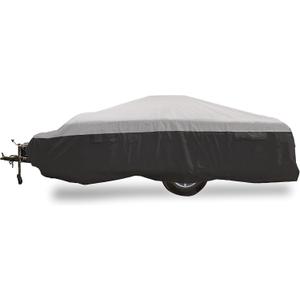 Camco ULTRAGuard 14-16-Ft Pop-Up Camper RV Cover - Features Covered Air Vents & Cinching Straps - Shields Camper from The Elements - Includes Storage Bag for RV Storage and Organization (45764)