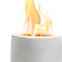 Table Top Fire Pit Bowl - Concrete Tabletop Fireplace Portable Rubbing Alcohol Burner Long Time Burning Smokeless Fire Pit for Patio Decor Smores Maker with Extinguisher White Elephant Gift