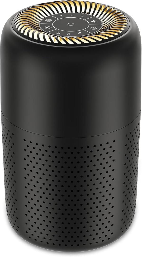 Small Air Purifiers for Bedroom Home Dorm Up to 600 sqft,20 dB Quiet Desktop Air Purifier With Night Light,H13 HEPA Filter,For Smoke Pets Dander Hair Filter,For Apartment Kitchen