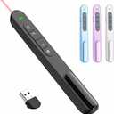 QUI Presentation Clicker Hyperlink Volume Control Wireless Presenter, PowerPoint Clicker RF 2.4GHz USB Presentation Remote Control, PowerPoint Slide Advancer for Mac/PC/Laptop/Keynote