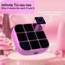 Tic-Tac-Toe Bolt Game, 4-in-1 Handheld Puzzle Games Console, Electronic Tic-Tac-Toe Game for Educational and Memory Growth, Portable Travel Games for Car Ride, Board Games for Kids and Adults (Pink)