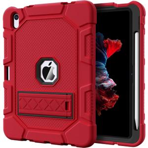 Azzsy Case for iPad (A16) 11th Generation 11 Inch 2025 / iPad 10th Generation 10.9 Inch 2022, [Built-in Pencil Holder] Heavy Duty Shockproof Rugged Protective Case, Red2