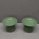 6.2 Inch Extra Wide Elevated Ceramic Cat Bowls, Food and Water Bowl Set for Elder Big Cats Small Dogs, Raised Design for Pet Easy Eating, Protect Cat's Spine Set of 2 (Light Green)