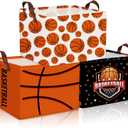 CHENGU 3 Pcs Basketball Baskets Storage Bin Basket for Gifts Collapsible Waterproof Canvas Cube Sports Storage Basketball Organizer with Handles for Clothes Toys Balls Shelf Nursery Boxes Decor