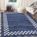 GarveeHome 8x10 Rug for Living Room Scalloped Washable Large Bedroom Rug