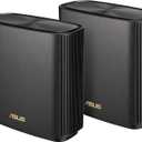 ASUS ZenWiFi AX Whole-Home Tri-Band Mesh WiFi 6 System (XT8) - 2 Pack, Coverage up to 5,500 sq.ft or 6+Rooms, 6.6Gbps, WiFi, 3 SSIDs, Life-time Network Security and Parental Controls, 2.5G Port