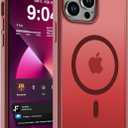 DEERLAMN Magnetic Matte Case for iPhone 13 Pro Max 6.7-Inch, [Compatible with MagSafe][Military Grade Drop Protection] Anti-Fingerprint Slim Translucent Shockproof Protective Phone Cover, Red