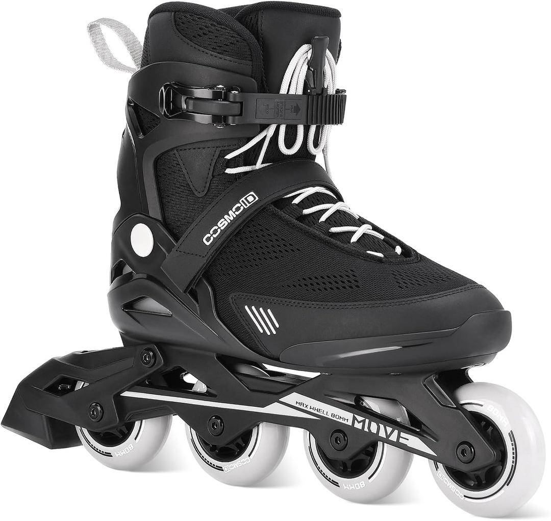 Inline Skate Women Men - COSMOID Move Professional Roller Skates Blades Adult Male Female, Indoor Outdoor and Fitness, Men 12/Women 12.5