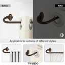 TVWOO Bronze Wrap Around Curtain Rods:5/8 Inch Blackout Adjustable Window Curtain Rod for Bedroom Kitchen Apartment Renter Friendly,Room Darkening Curved Drapery Rods Easy Install,Antique Brown 28-60"