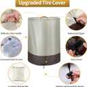 Tire Storage CoverHeavy Duty 420D Tire Stack Cover Waterproof Outdoor Indoor,Universal Large Tire Covers for Storage with Waterproof Zipper,Air Vent (Beige and Brown,Holding 4 Tires Within 32 Inch)