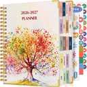 Planner 2026-2027, 18 Months Weekly and Monthly Daily Planner from January 2026 - June 2027, 5.75" x 8.38" A5 Hardcover Agenda Organizer Book 2026 with Tabs, Spiral Yearly Calendar Planners for School Work Home, Colorful Tree of Life