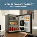 West Bend Mini Fridge Compact Refrigerator for Home Office or Dorm, Auto Defrost with Reversible Door, Energy Star Rated, 1.6-Cu.Ft., Stainless Steel