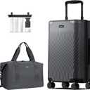ECOHUB Hardside Expandable Carry On Luggage, 20" Rolling Luggage 22x14x9 Airline Approved with Spinner Wheels & TSA Lock, Lightweight Small Hardshell Travel Suitcase Valises, 20inch Carry-on Grey