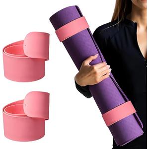 2 Pcs Yoga Mat Strap, Yoga Mat Scrunchie Slap Band for Carrying & Storage - Secure for Travel, Fits Most Standard Mats