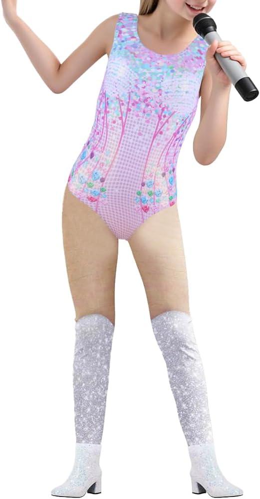 Kids Halloween Costumes Shapewear Bodysuit-Taytay Lover Sparkles One Piece Tank Top Cosplay Clothes 5-12 Years Old