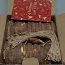 AerWo Natural Wood Slices 50 Pcs 2.7-3.1 Inches Craft Wood Kit Unfinished Predrilled with Hole Wooden Circles Tree Slices for Arts and Crafts Christmas Ornaments DIY Crafts