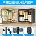 Ulif E13C Heavy Duty Closet Organizer SystemFreestanding Clothing Racks for Hanging ClothesAdjustable Garment Rack 63" W x 16" D x 77" H Hold 960 lbsBlack Clothing Rack with Black Dustproof Cover