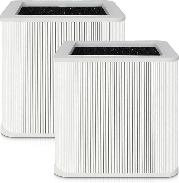 2 PACK 211+ Replacement Filter Compatible with Blueair Blue Pure 211+ Air Cleaner Purifier, H13 True Hepa and Activated Carbon Replacement Filter