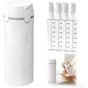 4 in 1 Travel Dispenser Bottle Leakproof Refillable Travel Bottles for Toiletries Portable Size Containers for Shampoo Lotion Cosmetics Travel Essentials for Women Men (White)