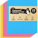 AIDEA Swedish Dishcloths for Kitchen, 20PK, Reusable Paper Towels, Kitchen Washcloths Dish Rags, Eco Friendly No Odor Reusable Cleaning Cloths, Cellulose Sponge Cloths, 7"6"