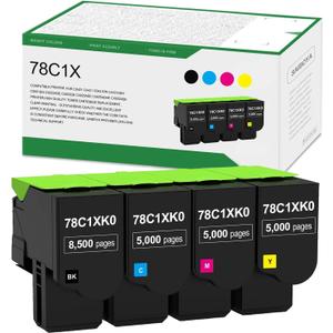 High Yield 78C1X 78C1XK0 78C1XC0 78C1XM0 78C1XY0 Toner Cartridge Replacement for Lexmark CS421 CX421 CS421dn CX421adn CS521dn CX622ade CS622de CX625ade CX625adhe CX522ade Printer