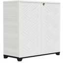 ZZM Indoor/Outdoor Storage Cabinet Waterproof, 34"x15"x34" Plastic Outdoor Storage Box for Garden Balcony Bathroom, All Weather Outdoor Storage Clearance, DIY Usage, with No Shelf (White)