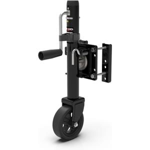 Upgraded Spoke Wheel Trailer Jack, 10" Vertical Movement, 1500 lbs, for RV, Boat, Trailer and More, Black