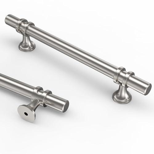 Asidrama 10 Pack 5 Inch(128mm) Brushed Satin Nickel Kitchen Cabinet Handles, Cabinet Pulls Kitchen Cabinet Hardware Cupboard Handles Drawer Pulls
