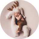 Christmas Creative Elk Posing Pillow Newborn Photography Props Newborn Shooting Elk Antler Pillow Baby Room Decoration Infant Photo Studio Posing Props (Beige)