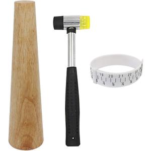 Wood Bracelet Mandrel Round Plastic Wrist Sizer with Jewelers Hammer Rubber Mallet Bangle Shaper Tool Jewelry Making Tools Repair Kit