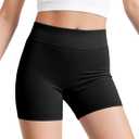 JOCMIC Girls Athletic Shorts Kids Dance High Waisted Yoga Short for Bike Gym Volleyball Running Black 9-10 Years
