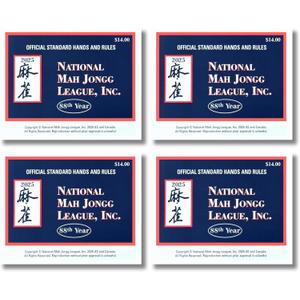 National Mah Jongg League 2025 Mahjong Standard Size Cards Four-Pack Bundle - Official Hands and Rules for American Mahjong (Four Standard-Size Cards)