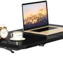 IBUYKE Wall Mounted Folding Table, Floating Wall Desk for Small Spaces, Fold Down Laundry Shelf with Heavy-Duty Brackets, Wall Table for Home Office/Bar/Kitchen/Dining Black UTVT005B