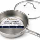 Titanium Frying Pan 12 Inch, Pure Titanium Skillet, Uncoated, Oven Safe