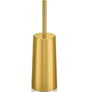 Toilet Brush and Holder, Toilet Brush Stainless Steel, Toilet Bowl Brush for Bathroom Toilet-Ergonomic, Elegant,Durable (Gold)