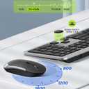 seenda Wireless Keyboard and Mouse Combo Full Size Slim Thin Wireless Keyboard Mouse with On/Off Switch on Both Keyboard and Mouse - (Black and Silver)