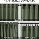 Olive Green Linen Curtains 84 Inches Long for Living Room Back Tab Light Filtering Privacy Semi Sheer Curtains Modern Farmhouse Decor Olive Green Curtain for Bedroom 2 Panels 52x84
