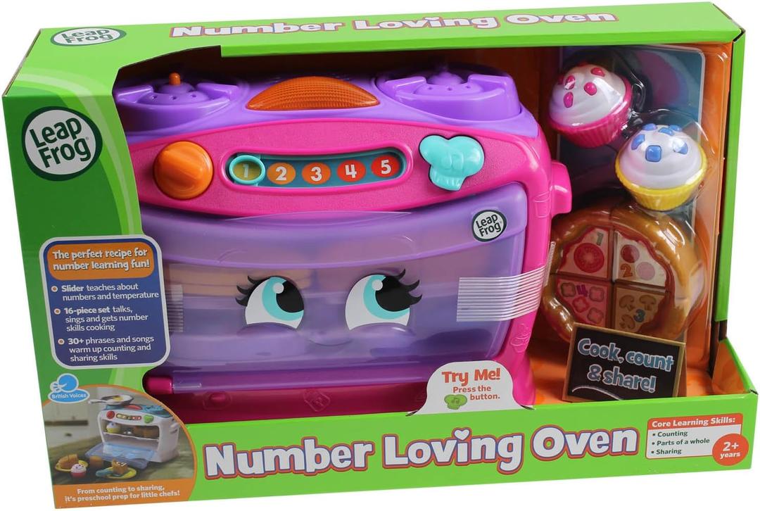 LeapFrog 19348 Loving Oven Learning Pretend Play Toy with Numbers, Counting and Plastic Food Baby Musical Toddlers and Kids, Boys and Girls for 2, 3, 4, 5 Year Olds, Pink