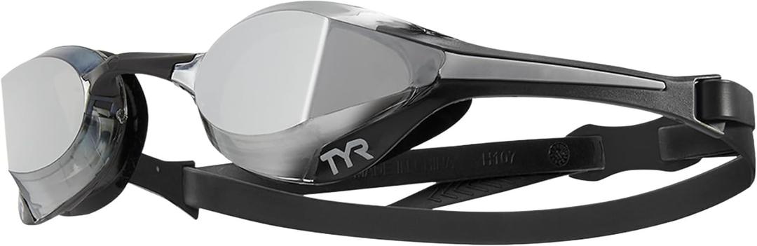 TYR Tracer-X Elite Racing Swim Goggles (Silver/Black Mirrored)