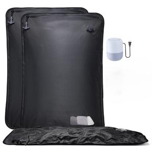 Relime Essential Vacuum Bags for Travel Luggage, Reusable Compression Bags for Checked Suitcases, Vacuum Seal Spacesaver for Cloth Packin(2Medium+Pump)