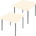 Moosfor Spandex Picnic Table Cloth 2 Pack, Elastic Fitted Tablecloths for Square Tables, Stretch Washable Patio Table Cover for Outdoor, Camping, Banquet and Parties (Champagne, 34"x34")