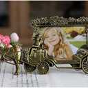 YONGYAN Retro Carriage 3.5x5 Inch Picture Frame Desktop Home Decoration Anniversary Photo Frame Display for Beloved (Copper)