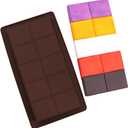 3 x 2 Pack Chocolate block Silicone Molds, Silicone Molds for Chocolate, Cake, Candy, Pudding,Fondant, Baking Mold, Soap Molds for Soap Making, 10 Cavities